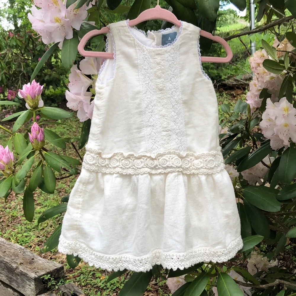 Baby Gap White Lace Dress 100% Cotton 18-24 m - Picture 1 of 8